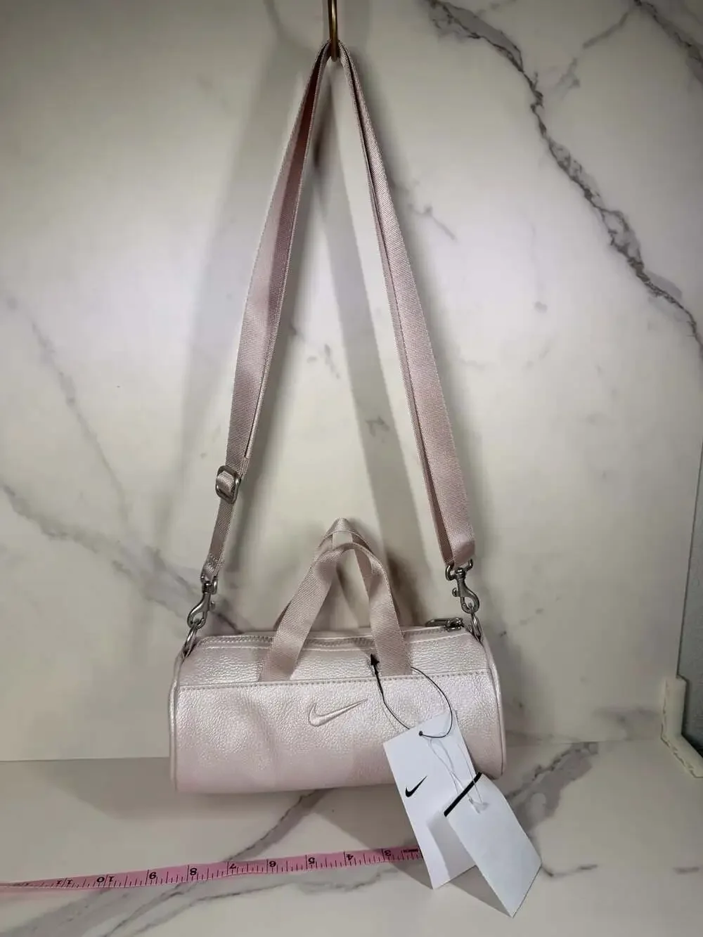 Nike Clash Mini Barrel Bag Pink Metallic Crossbody Duffel
